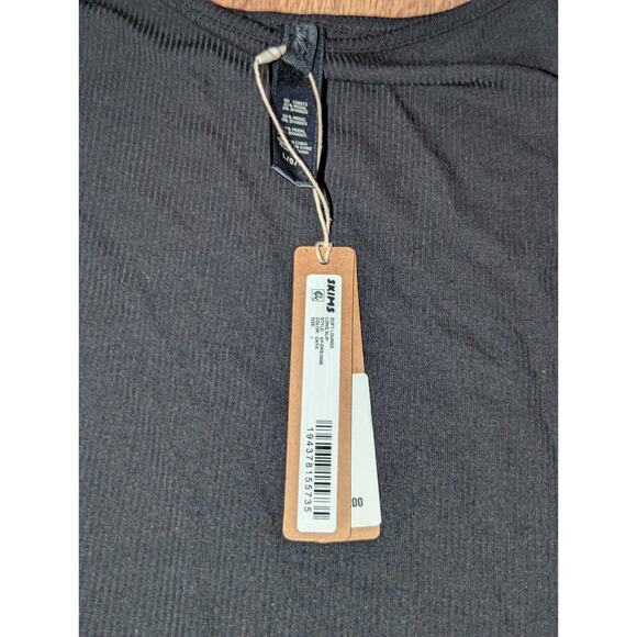 SKIMS Soft Lounge Long Ribbed Slip Dress Onyx AP-DRS-0596 Size Large - Picture 2 of 11